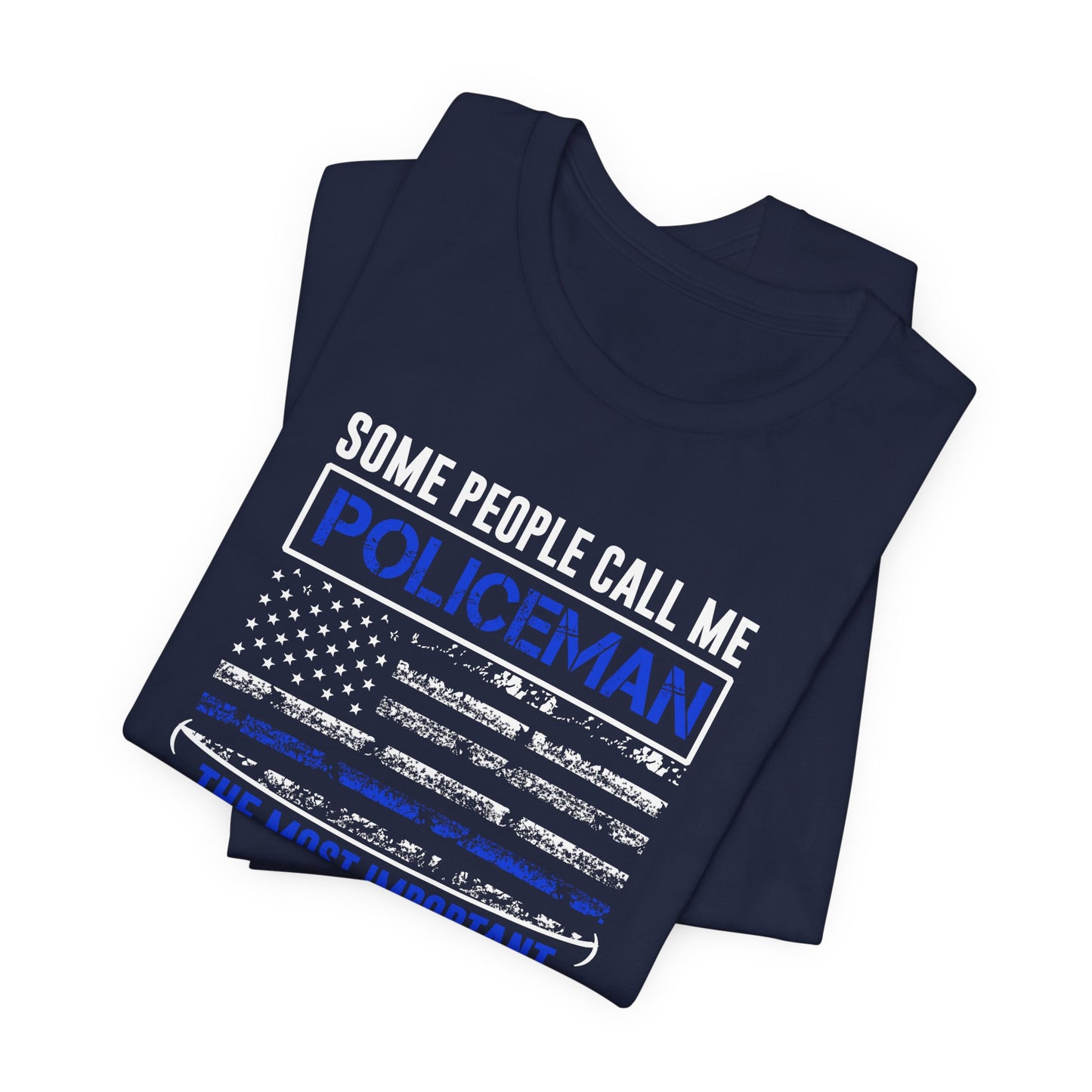 Policeman Daddy & Husband T-Shirt — Thin Blue Line American Flag Tee for Fathers