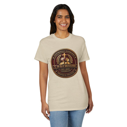 CHOF Ministry Logo T-Shirt — Established 2008 Christian Faith Tee