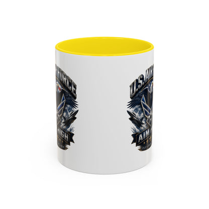 U.S. Air Force Accent Coffee Mug — Aim High Eagle Design (11/15 oz)