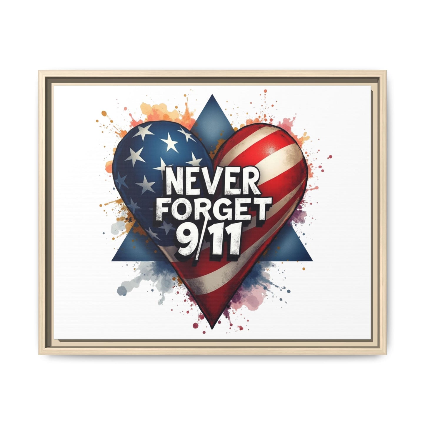 Never Forget 9/11 Framed Canvas Print