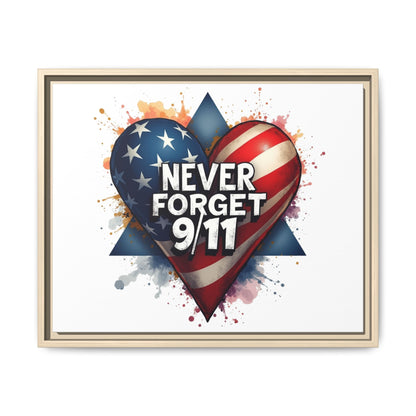 Never Forget 9/11 Framed Canvas Print