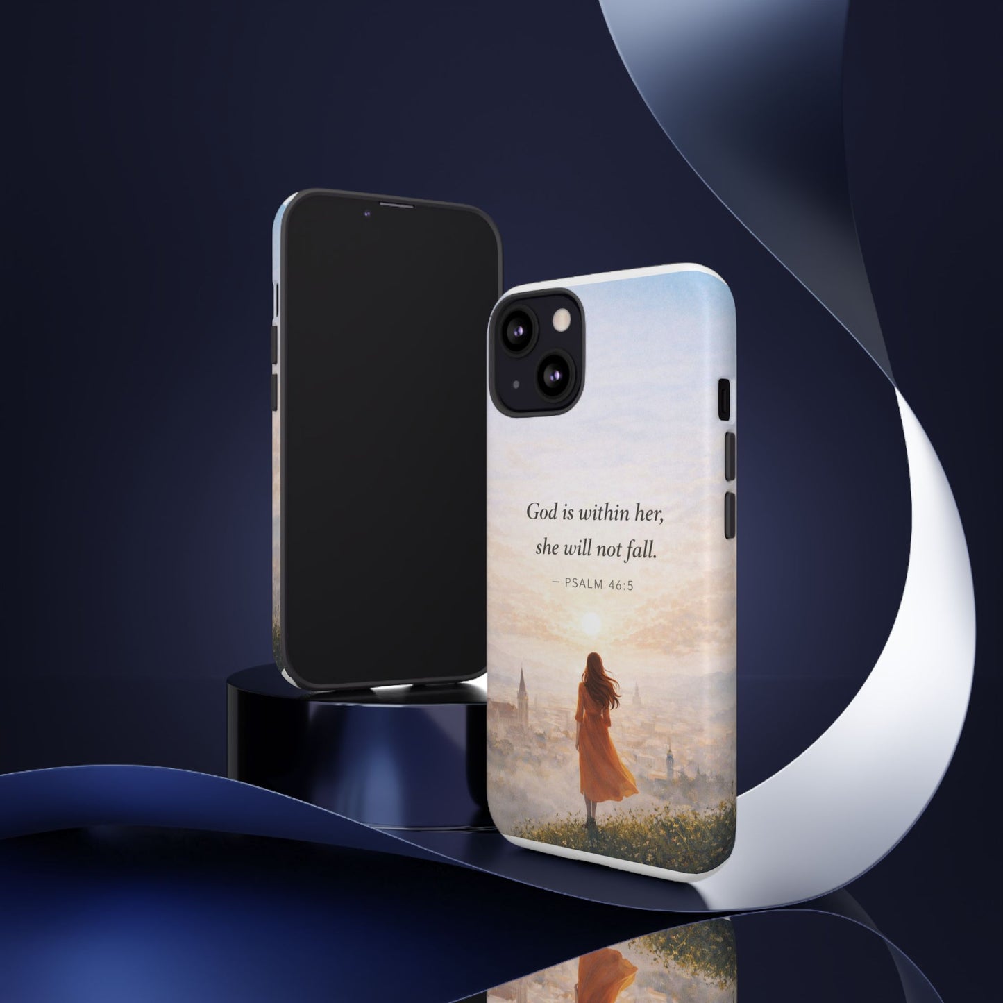 Inspirational Psalm 46:5 Phone Case — 'God is within her, she will not fall' Christian Phone Cover