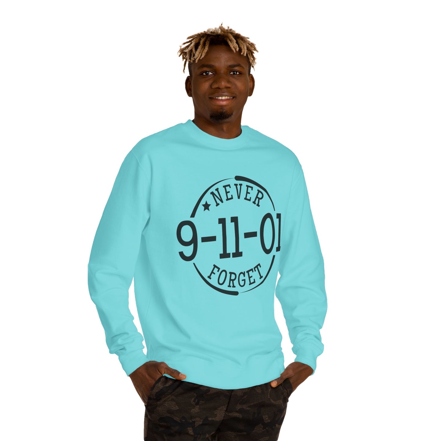 Sweatshirt — "Never Forget 9-11-01" Memorial Crewneck