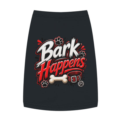 Bark Happens Pet Tank Top – Funny Dog Shirt with Bone & Paw Graphic