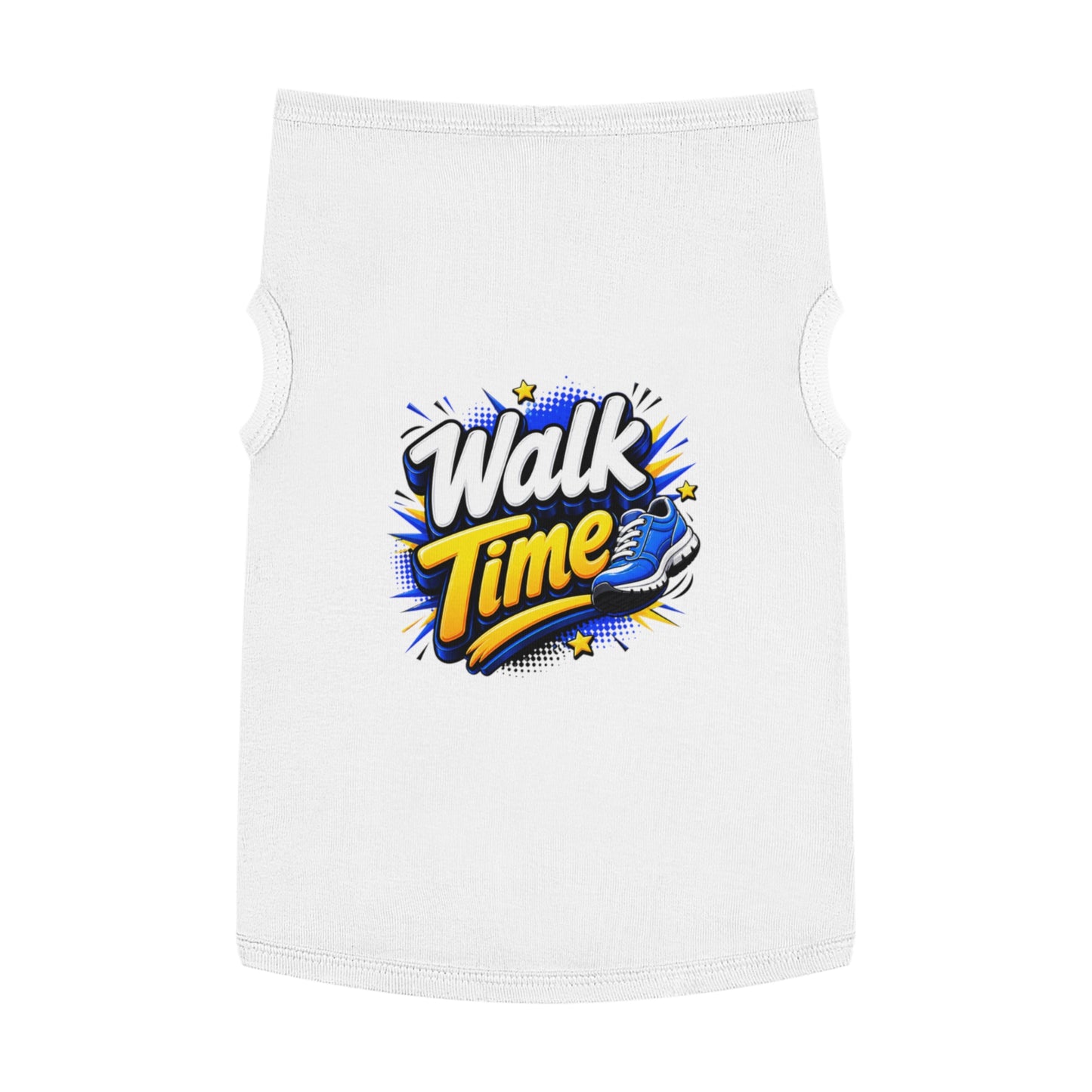 Pet Tank Top — "Walk Time" Graphic Dog Shirt, Walking & Outdoor Dog Apparel