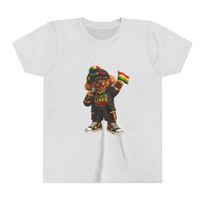 Youth Tee — Kid Bear Black Lives Matter Rasta Flag Shirt