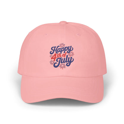 Dad Cap — "Happy 4th of July" Embroidered Patriotic Baseball Hat