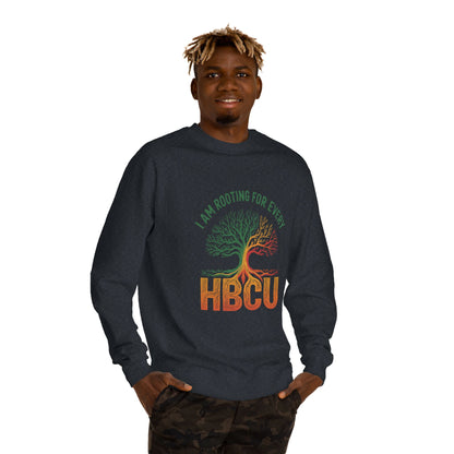 HBCU Pride Crewneck Sweatshirt — "I Am Rooting For Every HBCU" Tree Design
