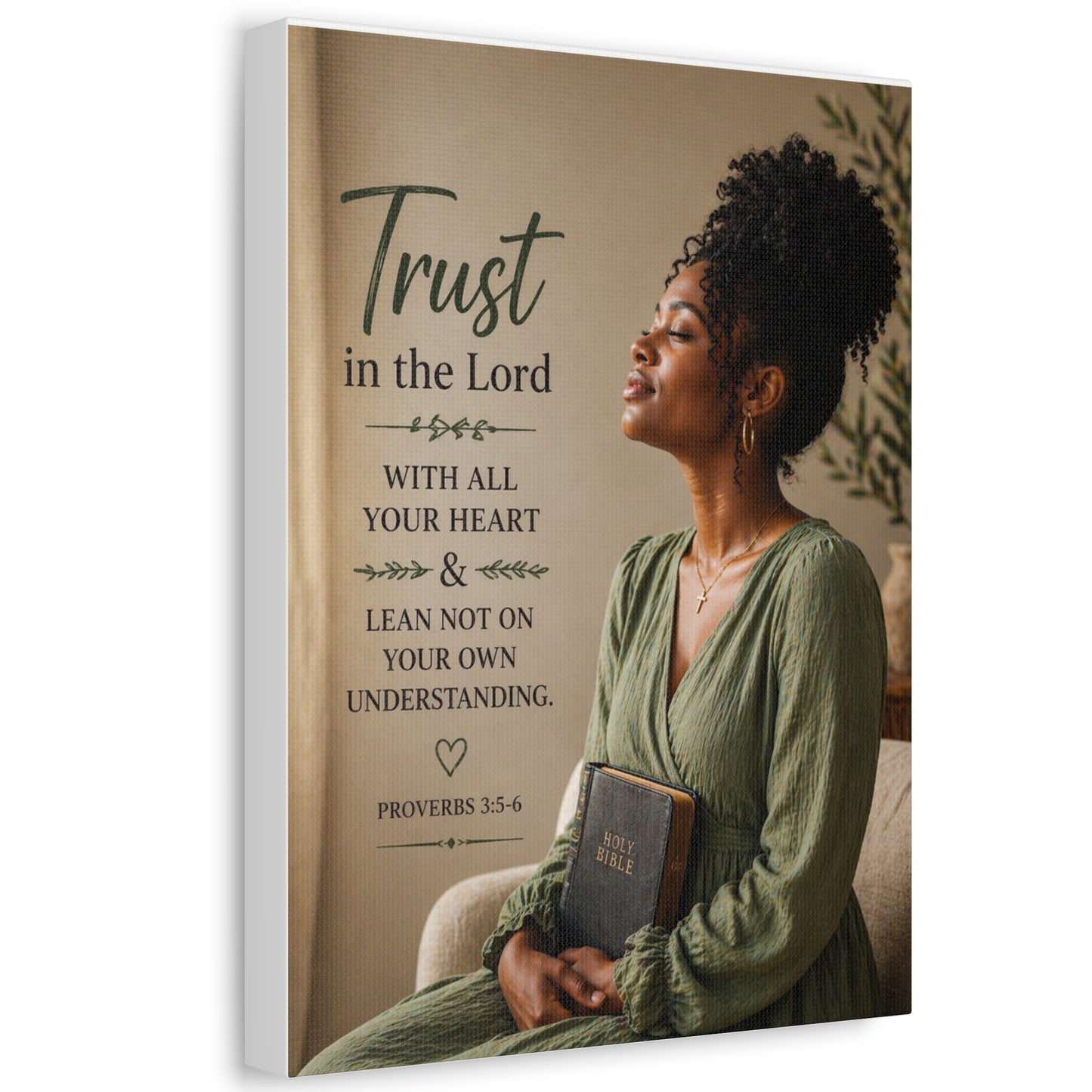 Trust in the Lord Wall Canvas — Proverbs 3:5-6 Inspirational Faith Print