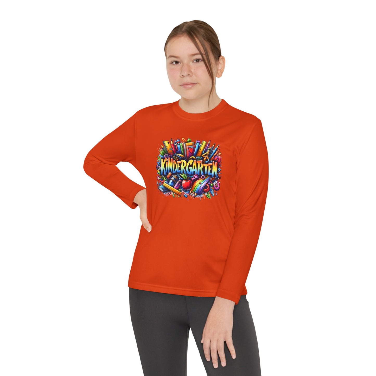 Kindergarten Crayons Youth Long Sleeve Tee