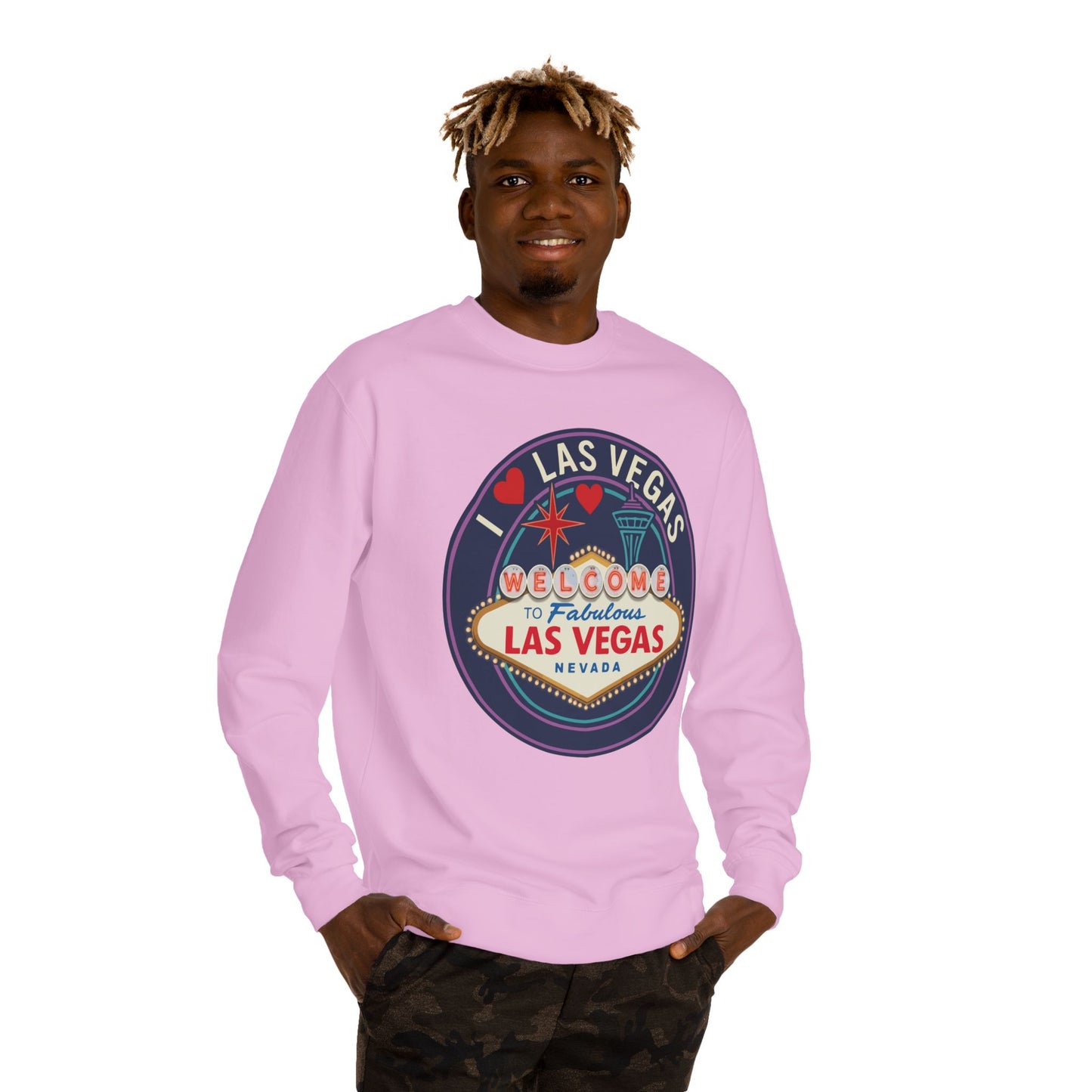 Las Vegas Welcome Sign Sweatshirt – Retro "I  Las Vegas" Crewneck
