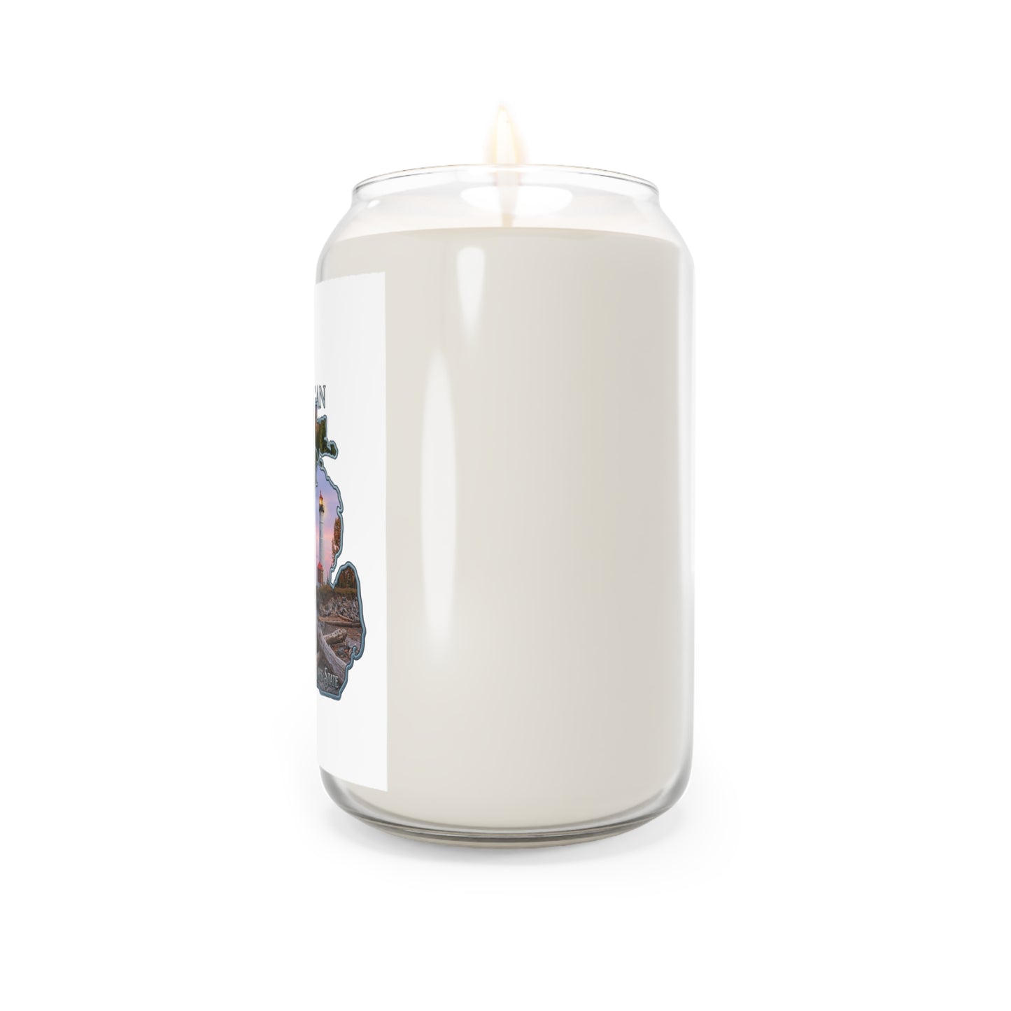 Michigan Scenic Soy Candle — 13.75oz Scented Jar (Lighthouse & Great Lakes Design)