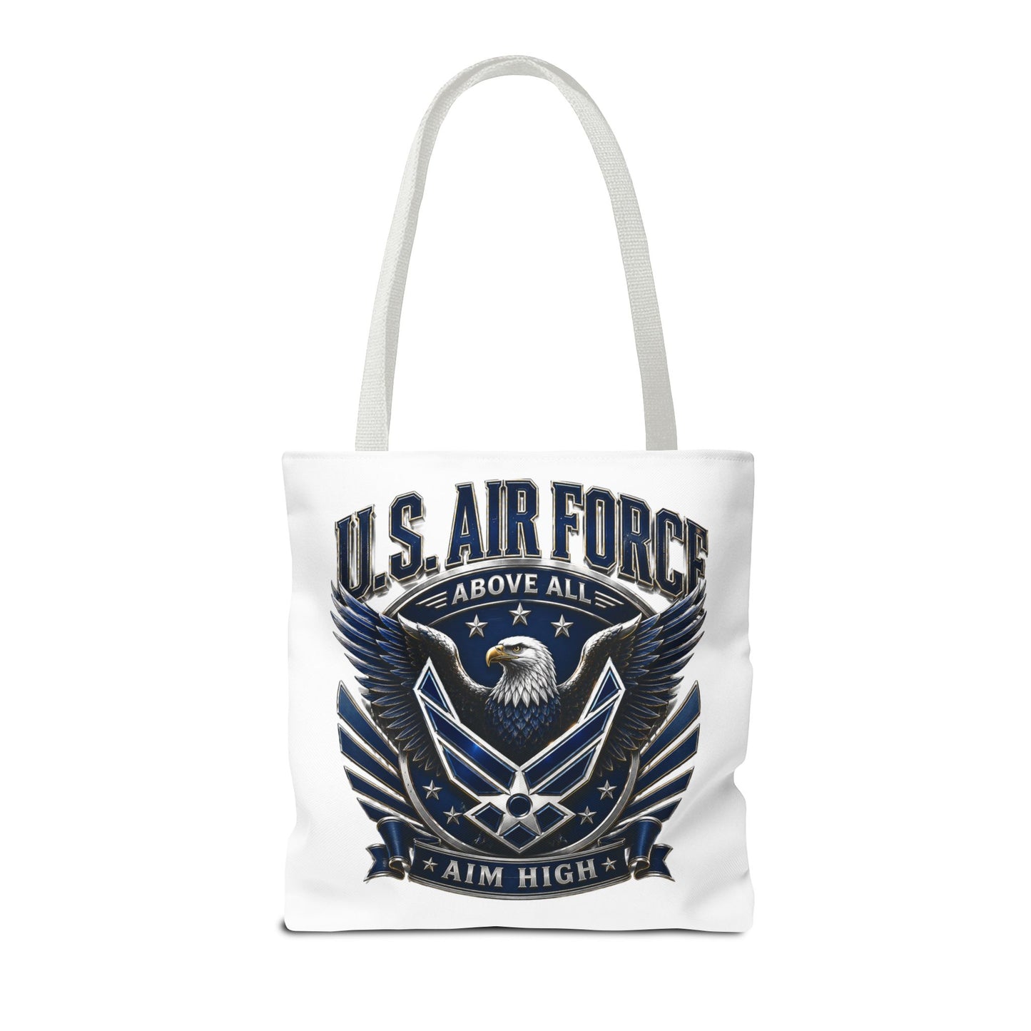 U.S. Air Force Eagle Tote Bag - "Aim High" Military Canvas Tote