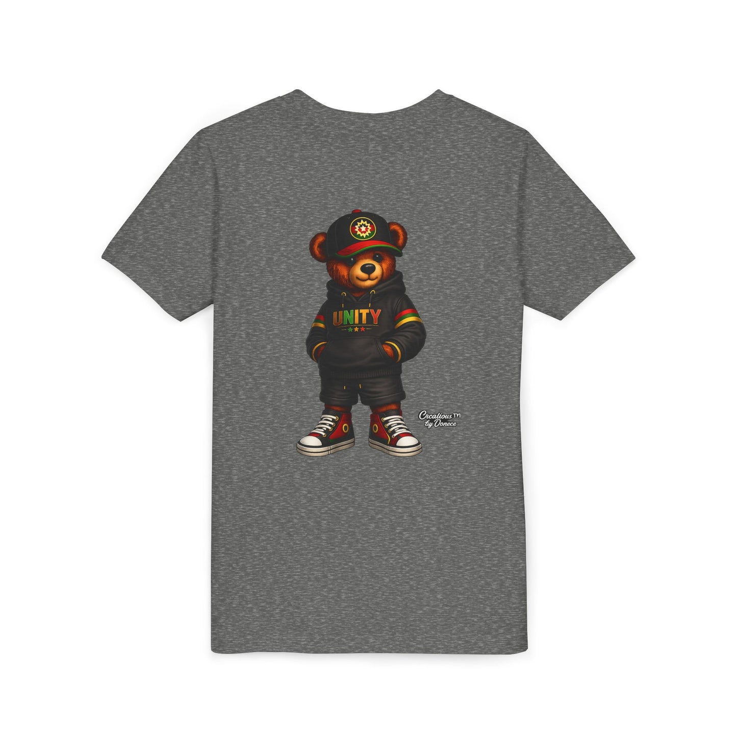 Youth T‑Shirt — Cool Bear Graphic Tee with 'UNITY' Hoodie Design