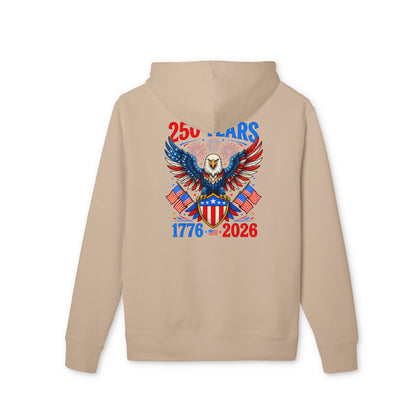 Patriotic Eagle Hoodie — 250 Years 1776–2026 American Flag Design
