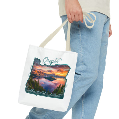 Oregon Scenic Tote Bag — 'Pacific Wonderland' Sunset Landscape Tote