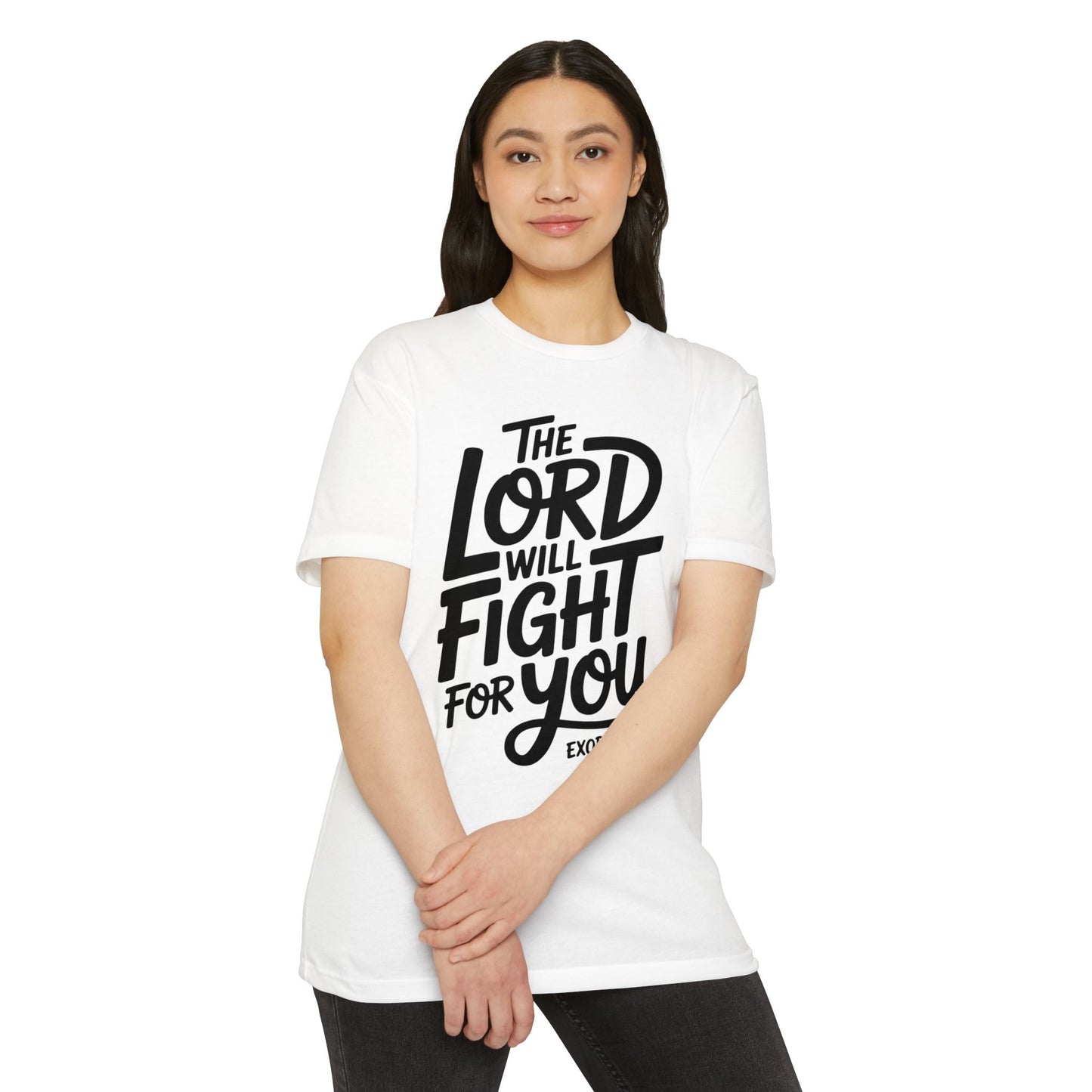 The Lord Will Fight For You T-Shirt — Inspirational Christian Scripture Tee (Exodus 14:14)