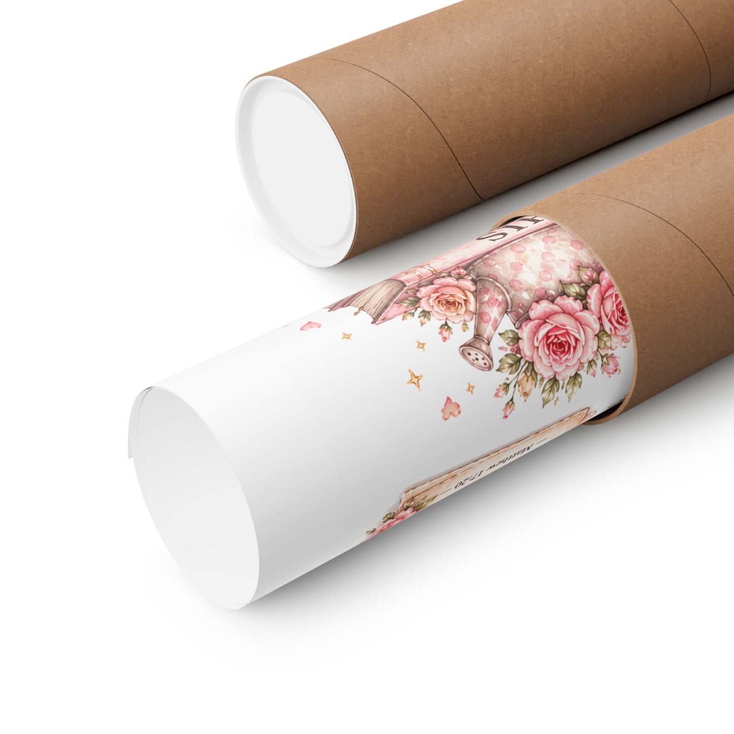 Christian Scripture Matte Poster - Floral 'Jesus Saves' & Encouraging Verses (Vertical)