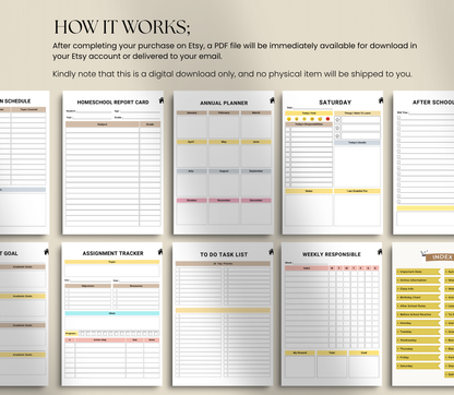 Home School Planner | Printable Lesson & Daily Schedule Organizer
