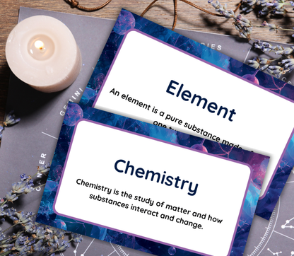 Science Series Flashcards Bundle | Printable Biology, Chemistry & Physics Study Cards PDF