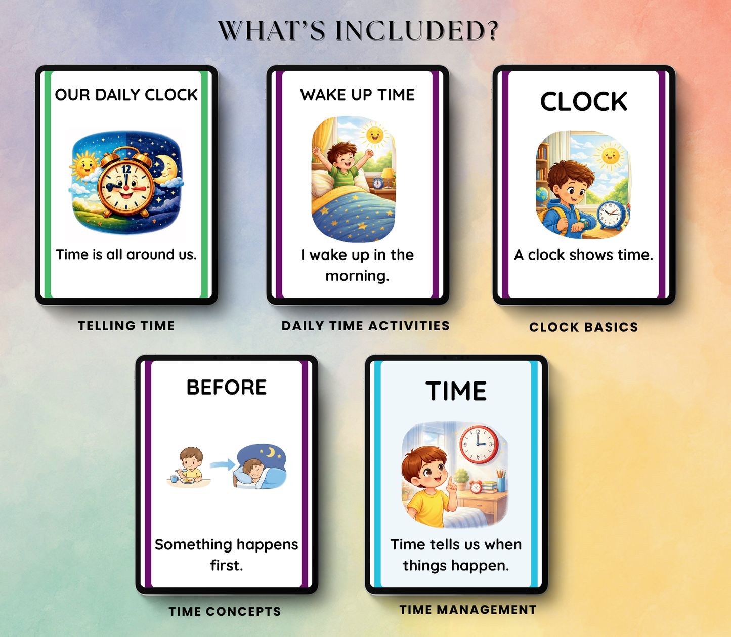 Kids Time Management Mega Bundle | Printable Flashcards for Routine, Productivity & Daily Habits