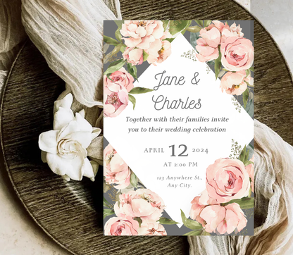 Wedding Invitation Template | Editable Canva Wedding Invite Design Printable & Digital