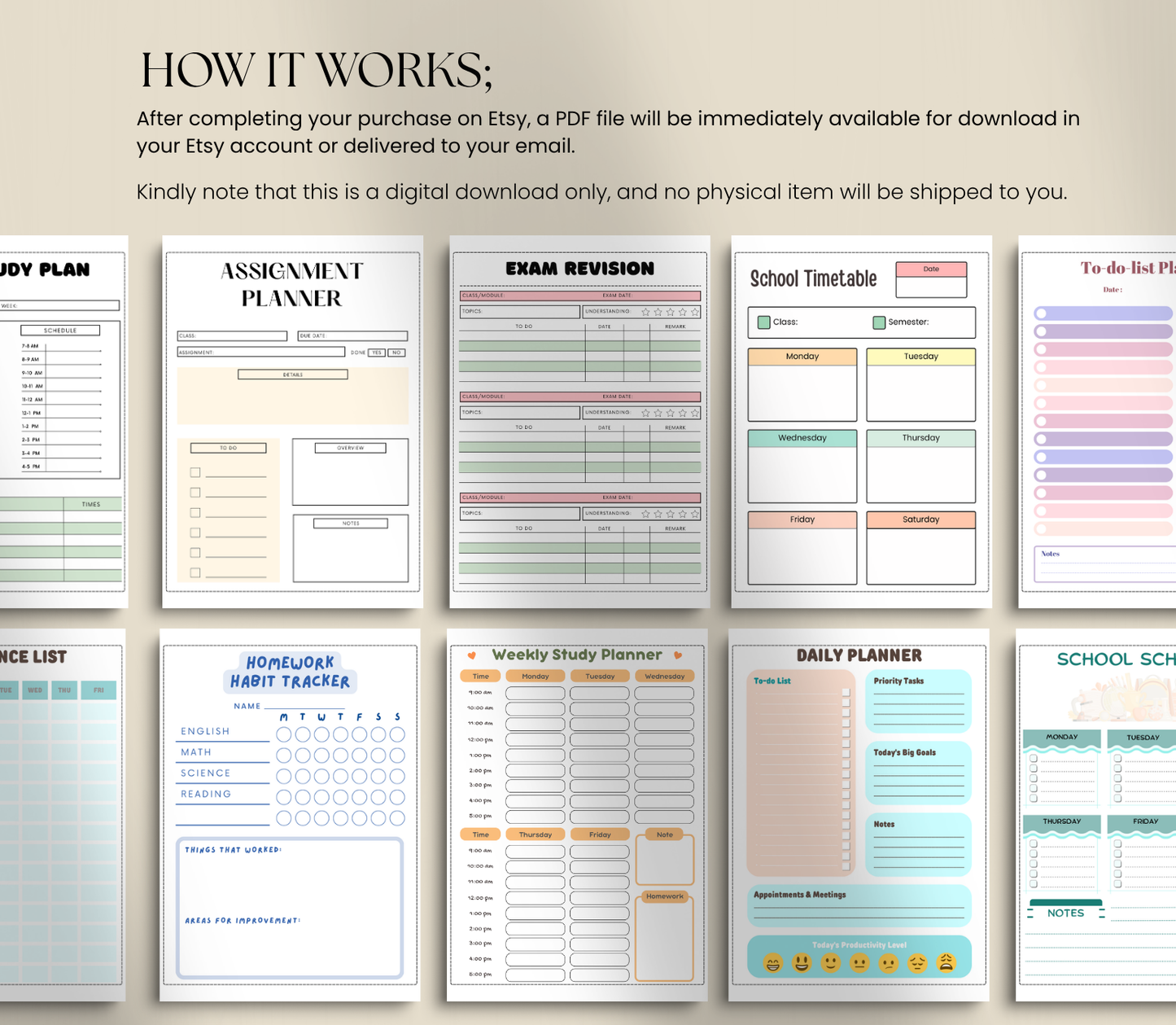 Neurodivergent Assignment & Focus Tracker | Printable Productivity Planner