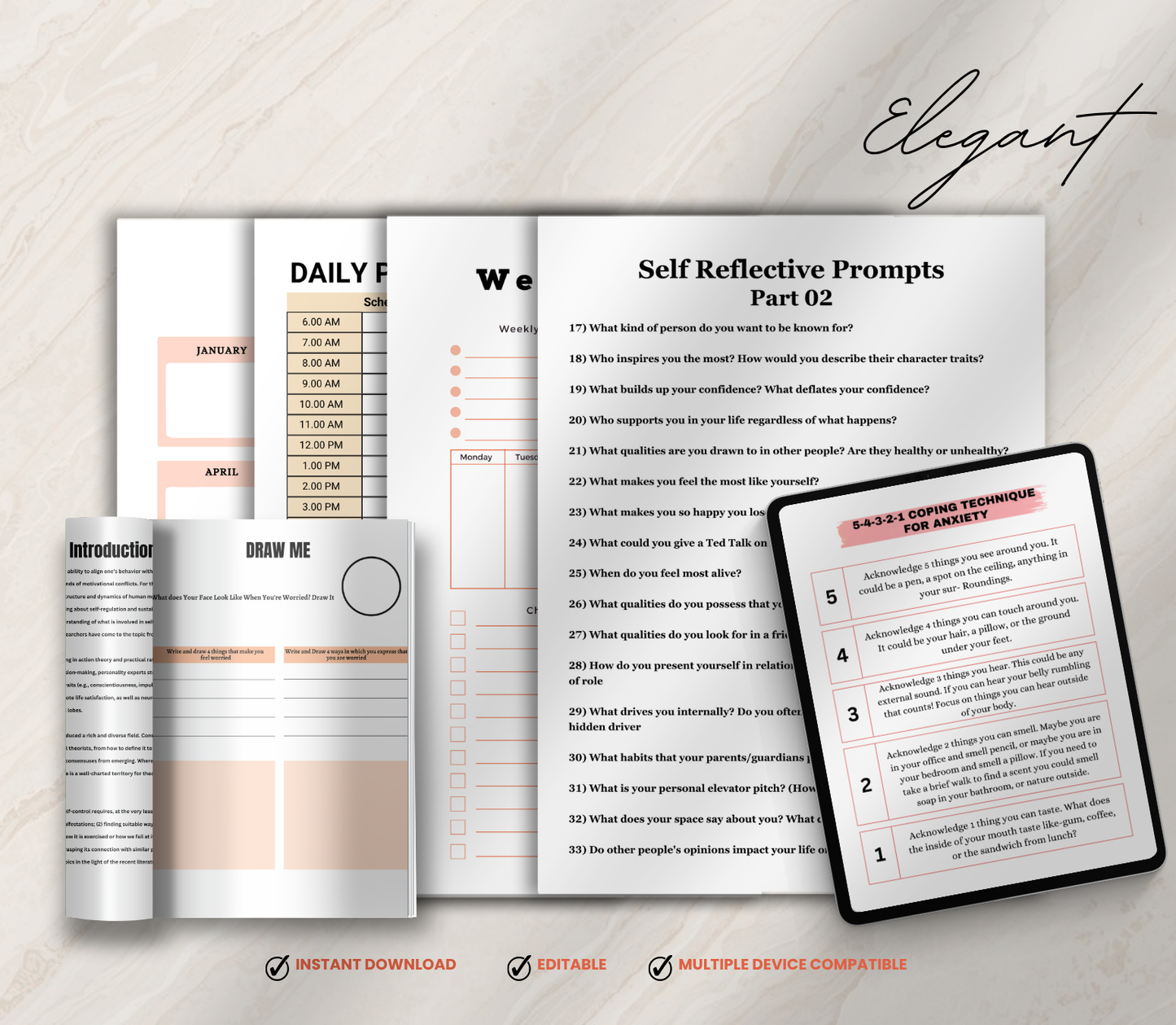 Mental Health PLR Bundle | Editable Canva Wellness & Self-Care Templates for Digital Products