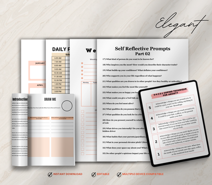 Mental Health PLR Bundle | Editable Canva Wellness & Self-Care Templates for Digital Products