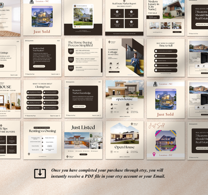 Real Estate Agent Instagram Templates | Editable Canva Social Media Posts for Realtors