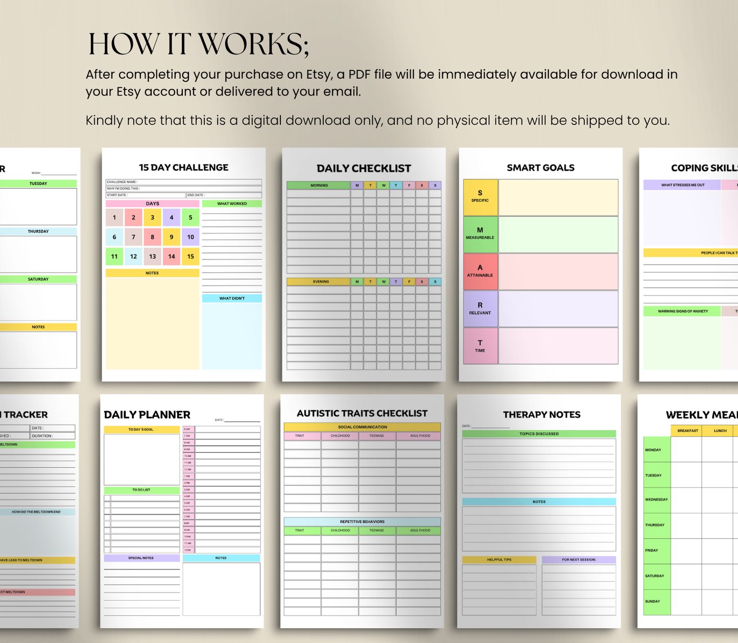 Mindful Autistic Planner | Printable ADHD & Neurodivergent Daily Organizer