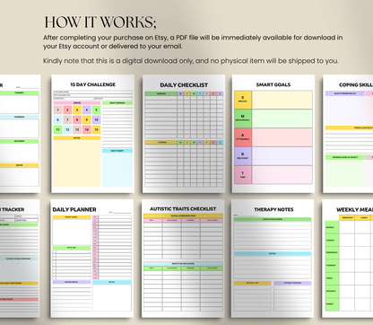 Mindful Autistic Planner | Printable ADHD & Neurodivergent Daily Organizer