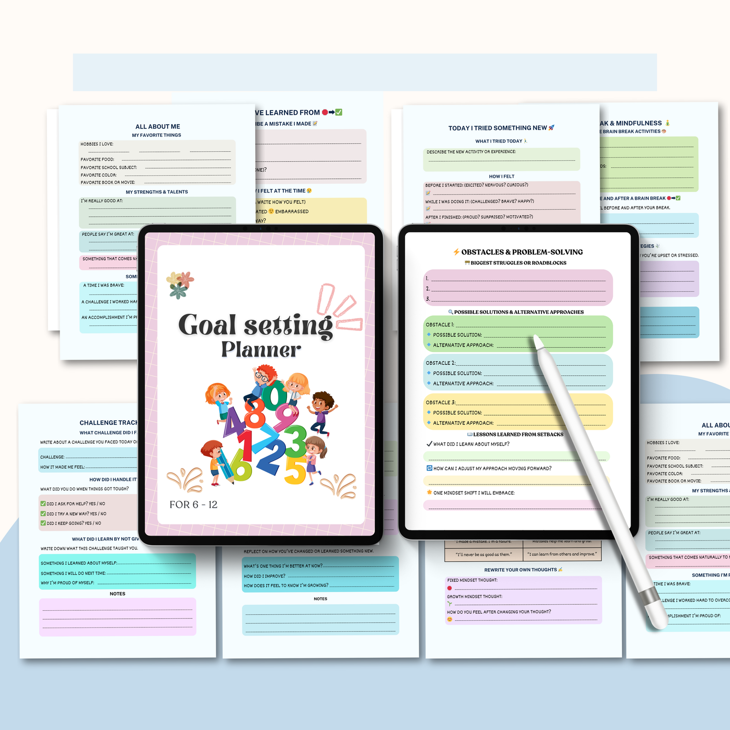 Goal Setting Planner PDF | Daily, Weekly &amp; Monthly Planner, Productivity Journal, Goal Tracker &amp; Personal Development Workbook