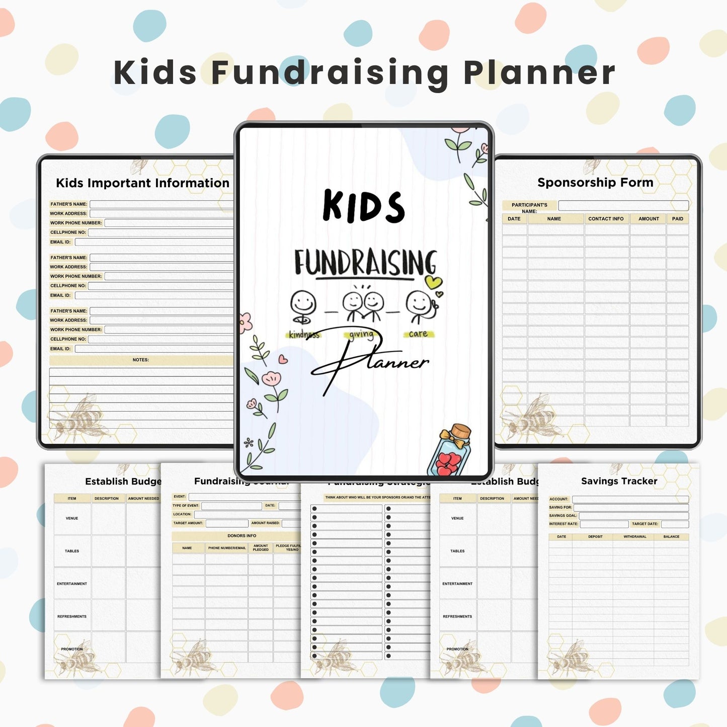 Kids Fundraising Planner Printable | Goal Setting & Event Organizer for Children