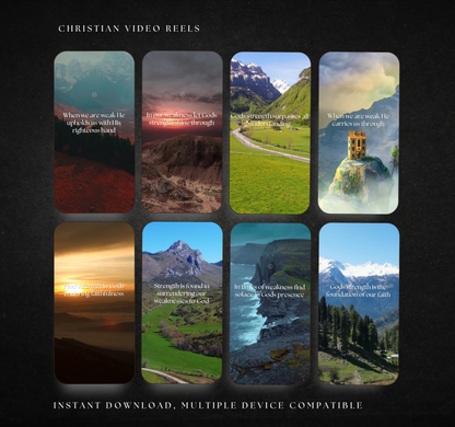Christian Quote Reels Bundle | Strength in Times of Weakness | Faith-Based Inspirational Video Content