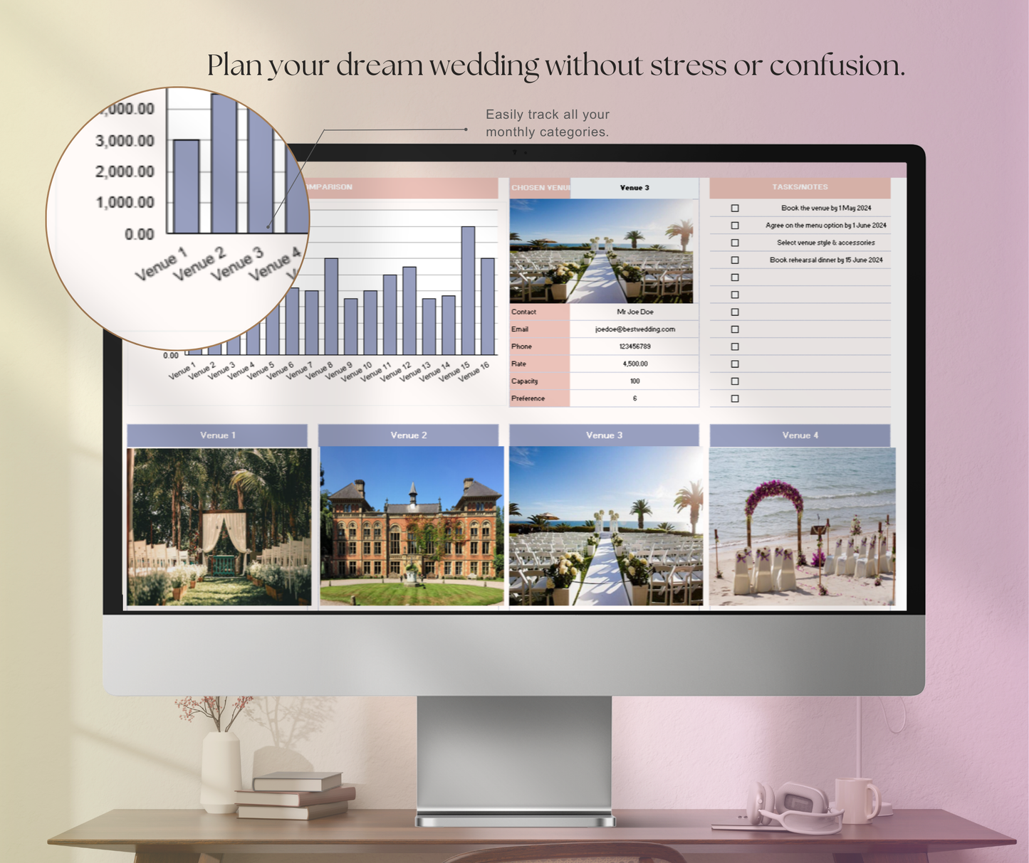 Wedding Planner Spreadsheet | Budget & Checklist Google Sheets Wedding Planning Tool