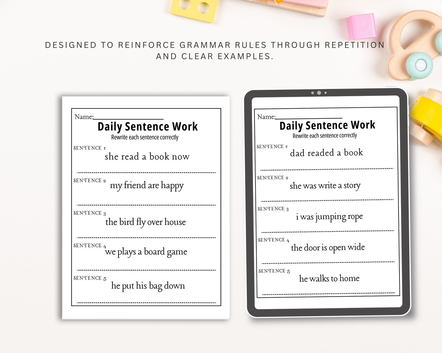 2nd Grade Fixing Sentences Worksheets | Printable Grammar & Sentence Correction Activities for Kids