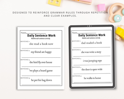 2nd Grade Fixing Sentences Worksheets | Printable Grammar & Sentence Correction Activities for Kids