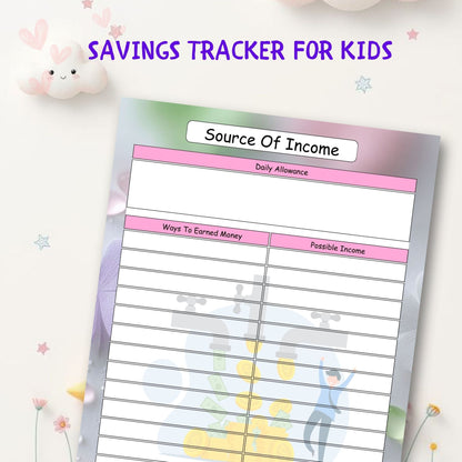 Savings Tracker for Kids Printable | Fun Money Saving Progress Chart for Children