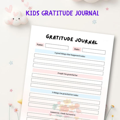 Kids Gratitude Journal Printable | Daily Thankfulness & Mindfulness Workbook for Children