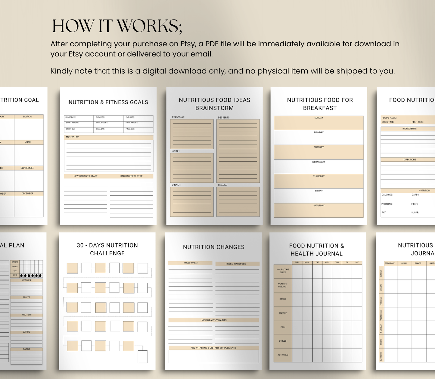 ADHD Nutrition Planner | Printable Meal & Healthy Habit Tracker