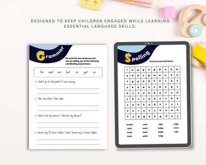 1st Grade English Workbook | Printable Reading, Writing & Grammar Activities for Kids