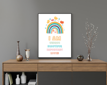 Positive Affirmations for Kids Wall Art | Inspirational Kids Posters, Confidence Building Quotes, Growth Mindset Printable Decor