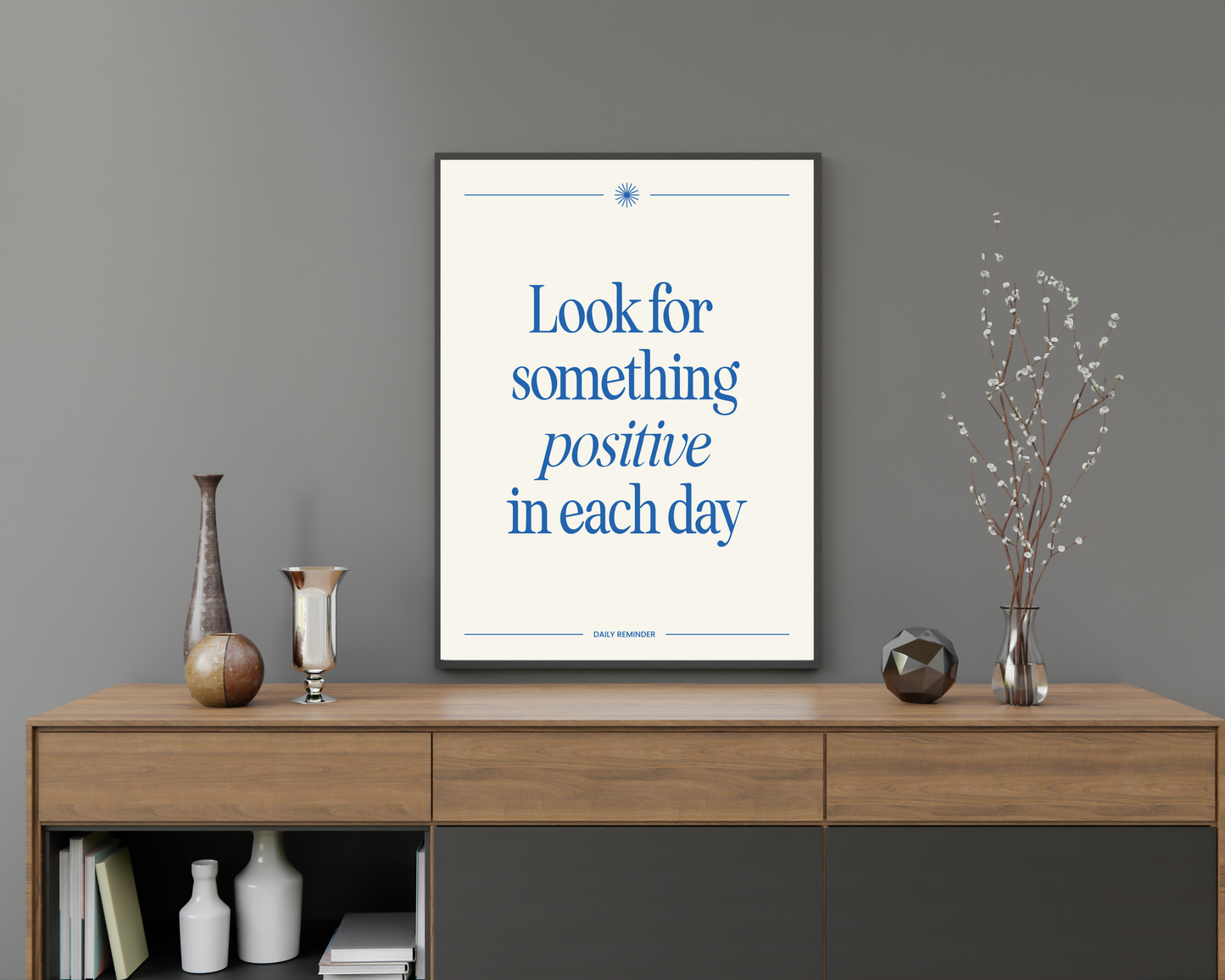Something Positive Affirmation Wall Art | Inspirational Quotes Poster, Positive Mindset Decor, Printable Motivation &amp; Self-Care Wall Art