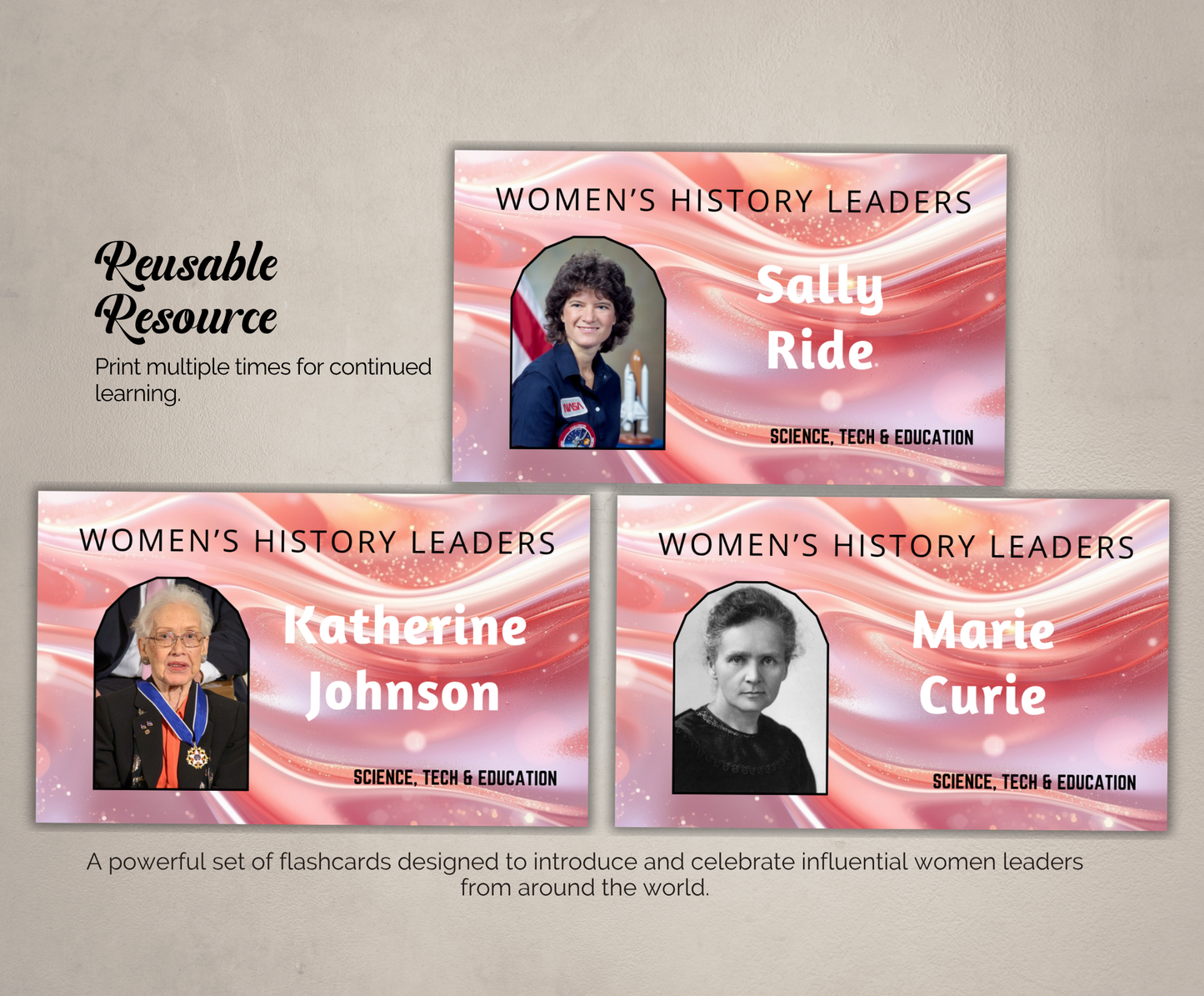 Women Leaders Flashcards | Printable Inspirational History Study Cards PDF
