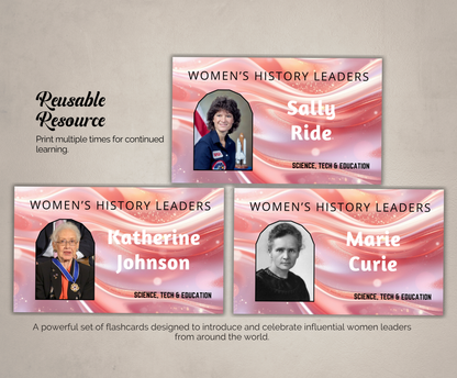 Women Leaders Flashcards | Printable Inspirational History Study Cards PDF