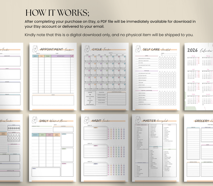 ADHD Busy Mom Planner | Printable Daily Organizer & Productivity Tracker