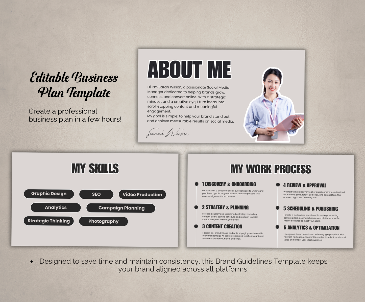 Social Media Portfolio Template | Editable Canva Branding Kit for Creators & Influencers