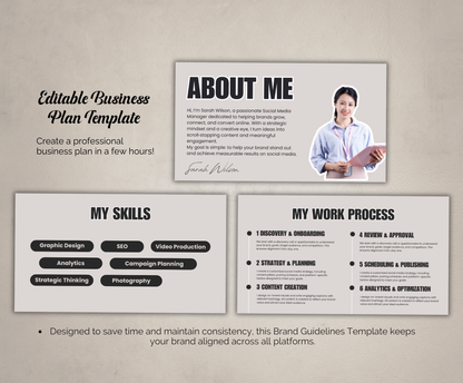 Social Media Portfolio Template | Editable Canva Branding Kit for Creators & Influencers