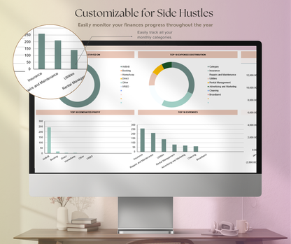 Airbnb Income & Expense Tracker Spreadsheet | Rental Property Google Sheets Finance Planner